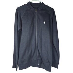 Apple Store Employee Jacket Adult M Black Long Sleeve Full Zip 2 Way Zipper‎